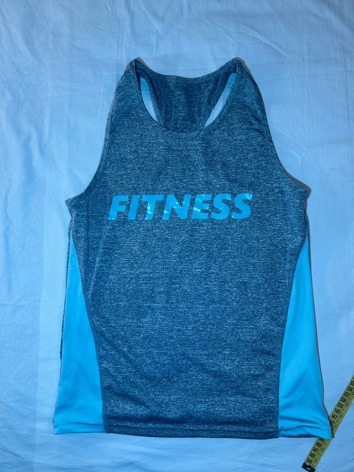 Débardeur haut de sport gris bleu clair vintage fitness